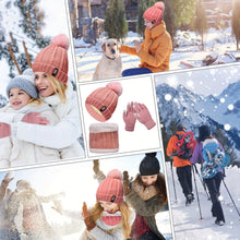 Load image into Gallery viewer, 3Pcs/Set Women Knitted Hat Scarf Gloves Set