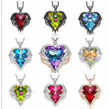 Load image into Gallery viewer, Guardian Angel Wing Heart Necklace